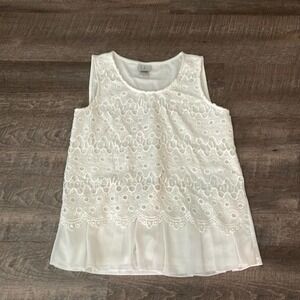 LIV LOS ANGELES CROCHET RUFFLE TOP